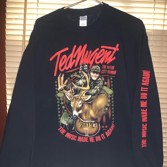 Ted Nugent concert shirt long sleeve graphic T-shirt 2019 size 2XL cotton - Picture 2 of 6